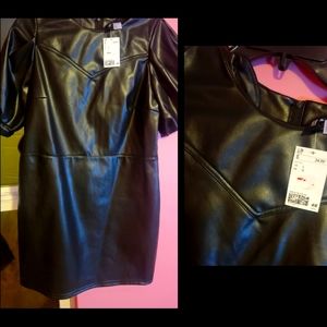 Black Faux Leather Dress